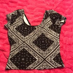 Material Girl Black & White Bandana Blouse
